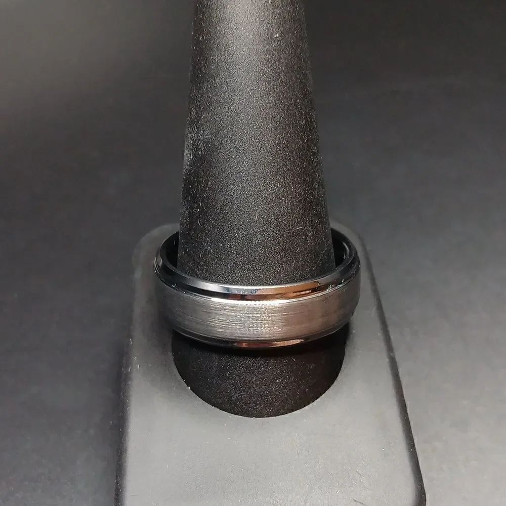 New Blue Tungsten Carbide Men's Size 11.5 Silver Ring